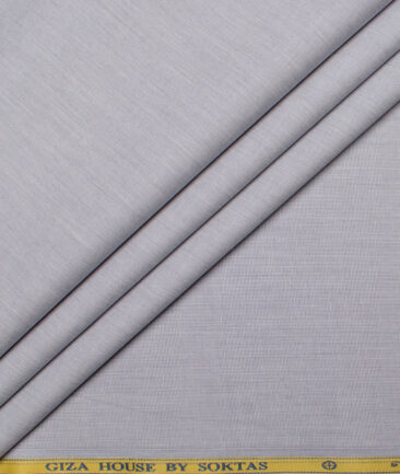 Soktas Men's  Giza Cotton Solids  Unstitched Shirting Fabric (Light Grey)