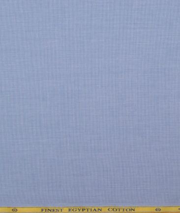 Soktas Men's  Giza Cotton Solids  Unstitched Shirting Fabric (Light Blue)