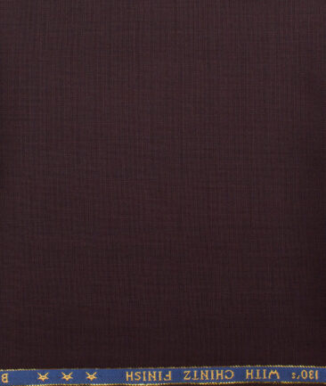J.Hampstead Men's 50% Wool Super 130's Structured Unstitched Trouser Fabric (Dark Wine) - Image 2