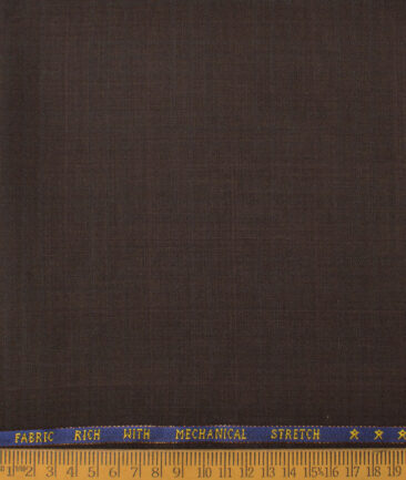 J.Hampstead Men's 60% Wool Super 140's Checks Unstitched Trouser Fabric (Dark Chocolate Brown) - Image 2