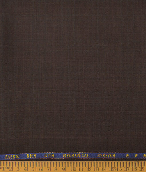 J.Hampstead Men's 60% Wool Super 140's Checks Unstitched Trouser Fabric (Dark Chocolate Brown) - Image 2
