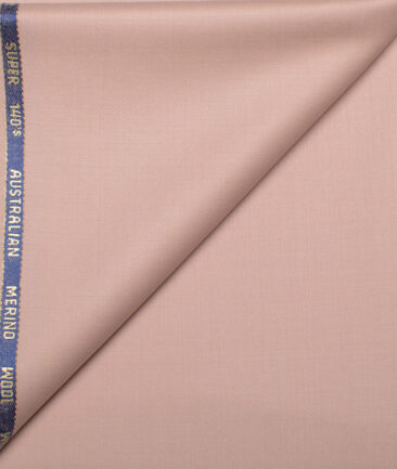 J.Hampstead Men's 60% Wool Super 140's Solids Unstitched Trouser Fabric (Salmon Peach)