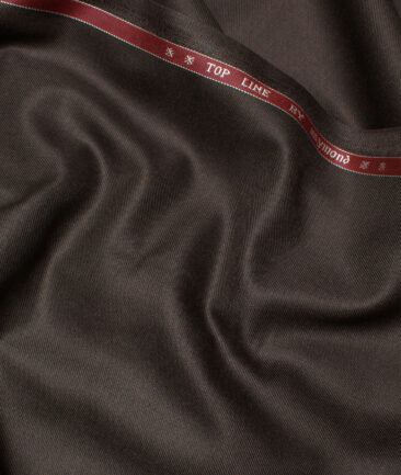 Raymond Men's Polyester Viscose  Solids  Unstitched Suiting Fabric (Dark Brown)