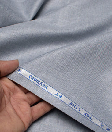 Raymond Men's Polyester Viscose  Checks  Unstitched Suiting Fabric (Light Blueish Grey)