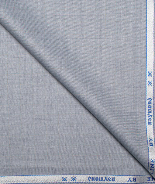 Raymond Men's Polyester Viscose  Checks  Unstitched Suiting Fabric (Light Blueish Grey)