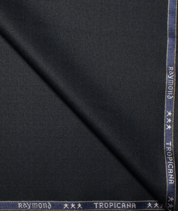 Raymond Men's Polyester Viscose  Checks  Unstitched Suiting Fabric (Dark Blue)