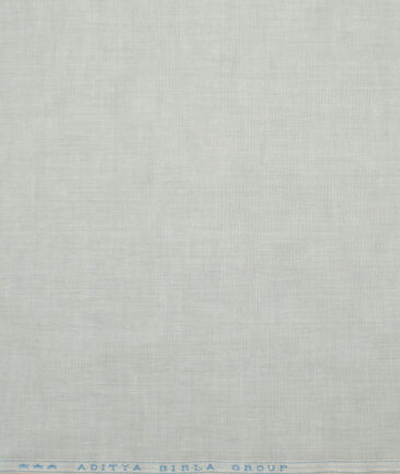 Cavallo by Linen Club Men's Cotton Linen Solids Unstitched Shirt or Kurta Fabric (Light Pistachios Grey)