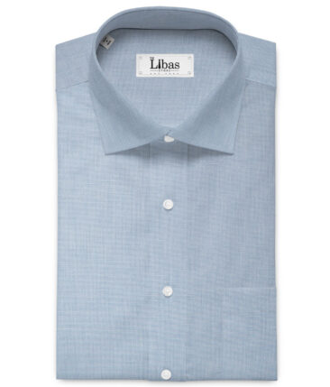 Cavallo by Linen Club Men's Cotton Linen Solids Unstitched Shirt or Kurta Fabric (Sky Blue)