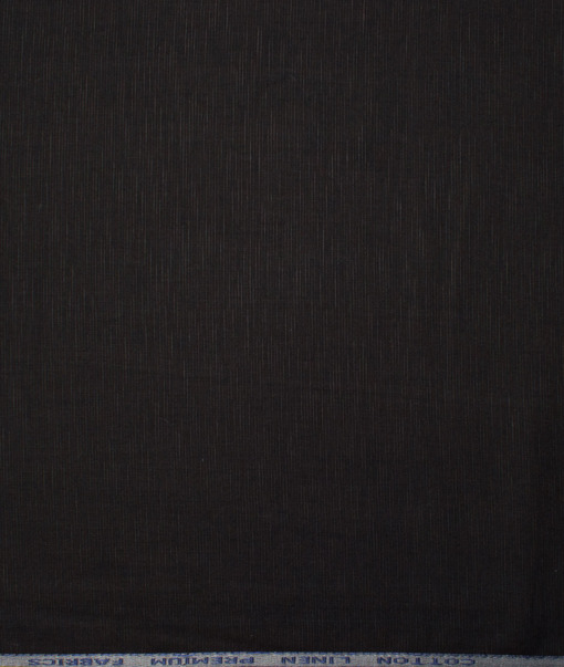 Solino Men's Cotton Linen Solids Unstitched Shirt or Kurta Fabric (Black)