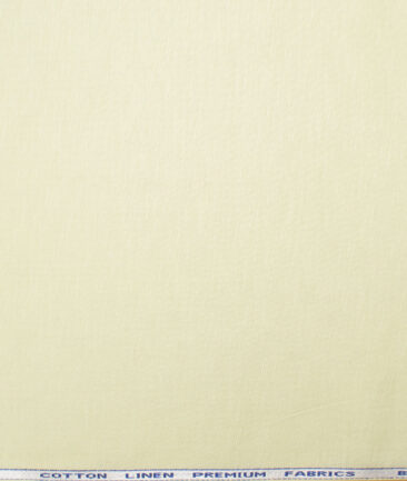 Solino Men's Cotton Linen Solids Unstitched Shirt or Kurta Fabric (Canary Yellow)