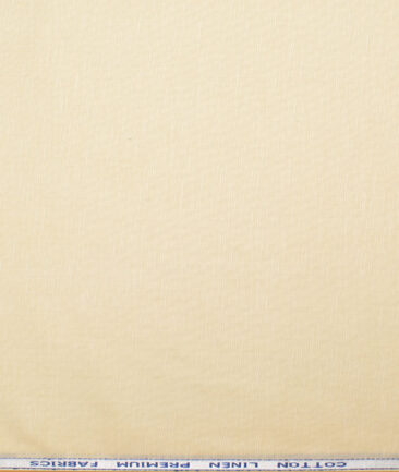 Solino Men's Cotton Linen Solids Unstitched Shirt or Kurta Fabric (Dairy Cream)