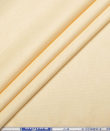 Solino Men's Cotton Linen Solids Unstitched Shirt or Kurta Fabric (Dairy Cream)