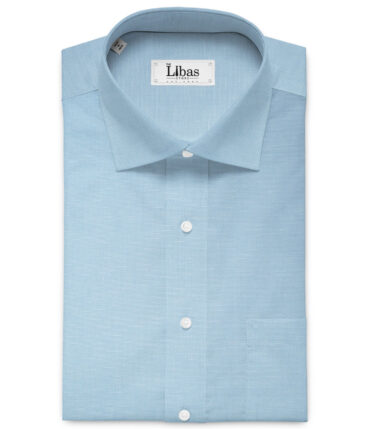 Solino Men's Cotton Linen Solids Unstitched Shirt or Kurta Fabric (Sky Blue)