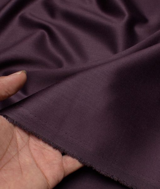 Italian Channel Men's Terry Rayon  Solids  Unstitched Suiting Fabric (Dark Purple)