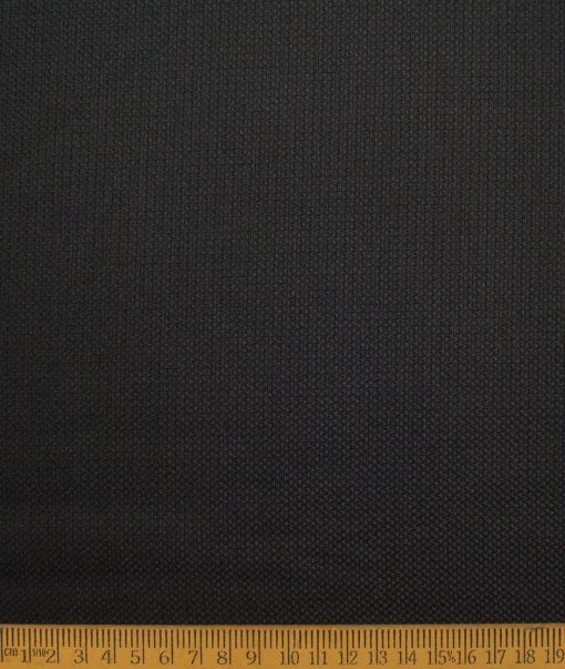 Italian Channel Men's Terry Rayon  Structured  Unstitched Suiting Fabric (Black)