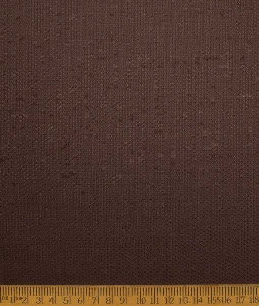 Italian Channel Men's Terry Rayon  Structured  Unstitched Suiting Fabric (Brown)