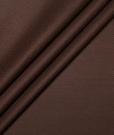 Italian Channel Men's Terry Rayon  Structured  Unstitched Suiting Fabric (Brown)