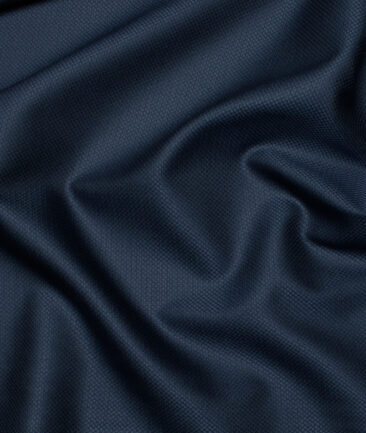 Italian Channel Men's Terry Rayon  Structured  Unstitched Suiting Fabric (Dark Blue)