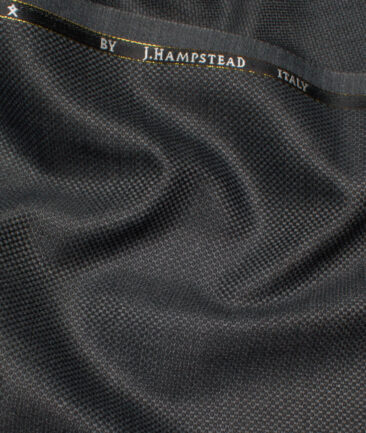 J.Hampstead Italy Men's 20% Wool Super 100's Structured  Unstitched Suiting Fabric (Dark Grey).