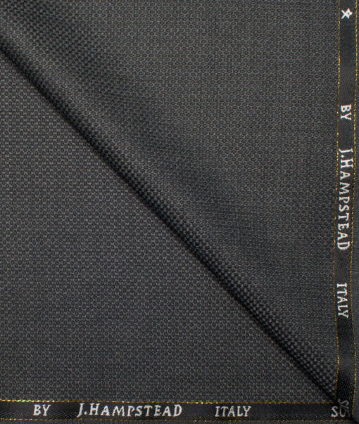 J.Hampstead Italy Men's 20% Wool Super 100's Structured  Unstitched Suiting Fabric (Dark Grey).