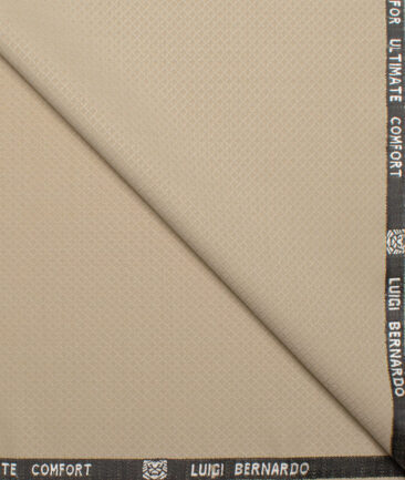 Luigi Bernardo Italy Men's 35% Wool Super 120's Structured  Unstitched Suiting Fabric (Beige).