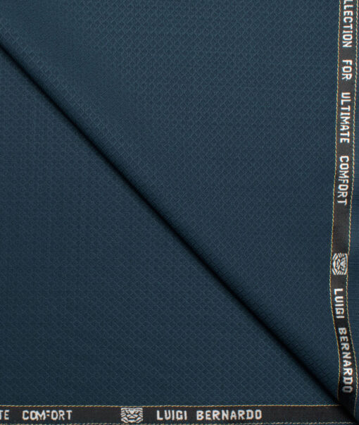 Luigi Bernardo Italy Men's 35% Wool Super 120's Structured  Unstitched Suiting Fabric (Dark Peacock Blue).