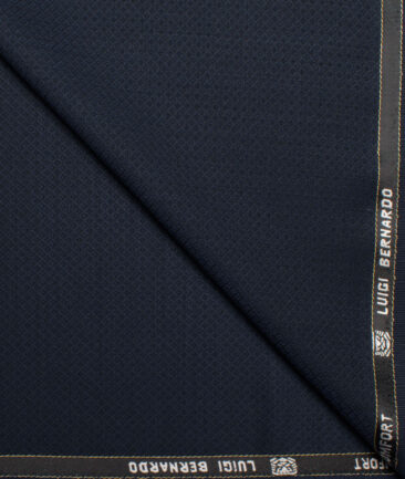 Luigi Bernardo Italy Men's 35% Wool Super 120's Structured  Unstitched Suiting Fabric (Dark Royal Blue).