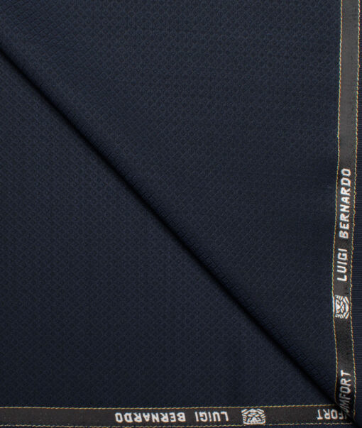 Luigi Bernardo Italy Men's 35% Wool Super 120's Structured  Unstitched Suiting Fabric (Dark Royal Blue).