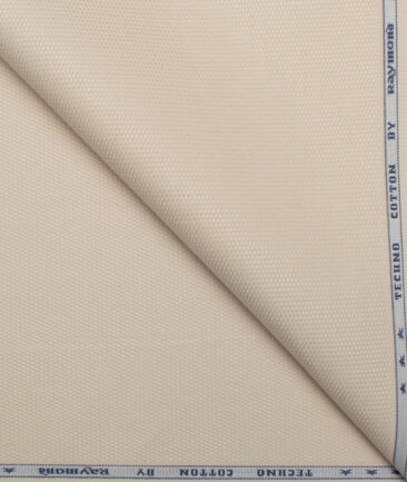 Raymond Men's Techno Cotton  Structured  Unstitched Chinos / Trouser Fabric (Cream).