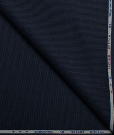 Raymond Men's Techno Cotton  Structured  Unstitched Chinos / Trouser Fabric (Dark Blue).