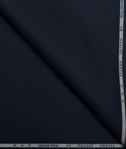 Raymond Men's Techno Cotton  Structured  Unstitched Chinos / Trouser Fabric (Dark Blue).