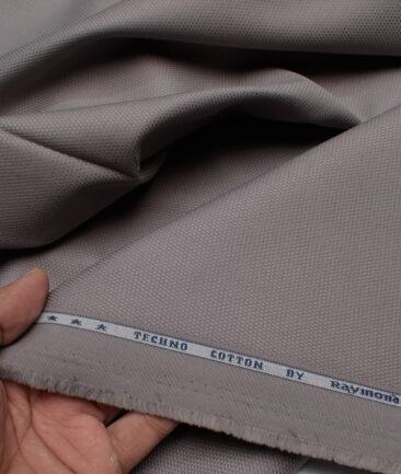 Raymond Men's Techno Cotton  Structured  Unstitched Chinos / Trouser Fabric (Grey).