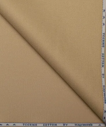 Raymond Men's Techno Cotton  Structured  Unstitched Chinos / Trouser Fabric (Khakhi Brown).