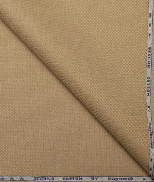 Raymond Men's Techno Cotton  Structured  Unstitched Chinos / Trouser Fabric (Khakhi Brown).