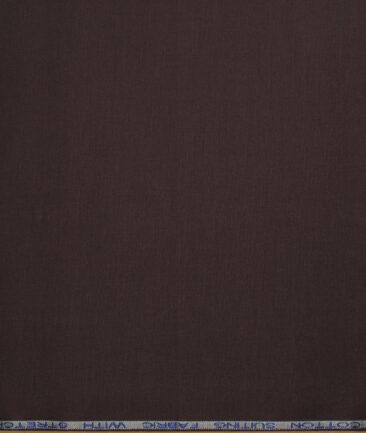Raymond Men's Superfine Cotton  Solids  Unstitched Chinos / Trouser Fabric (Dark Chocolate Brown).
