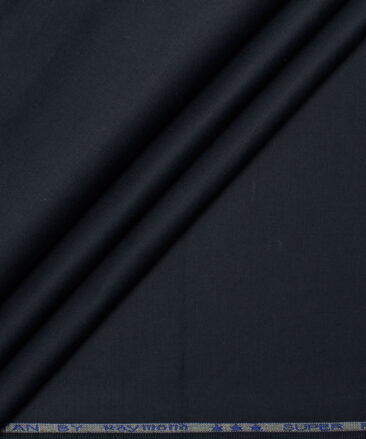 Raymond Men's Superfine Cotton  Solids  Unstitched Chinos / Trouser Fabric (Dark Navy Blue).