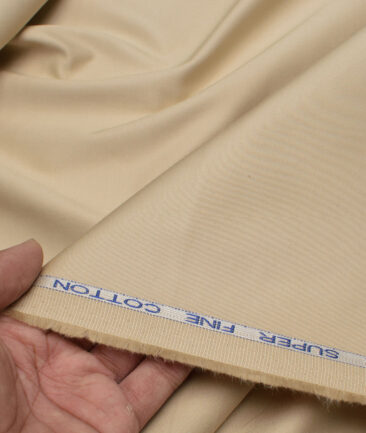 Raymond Men's Superfine Cotton  Solids  Unstitched Chinos / Trouser Fabric (Latte Beige).