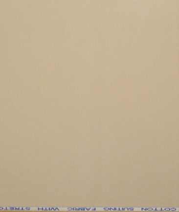 Raymond Men's Superfine Cotton  Solids  Unstitched Chinos / Trouser Fabric (Latte Beige).