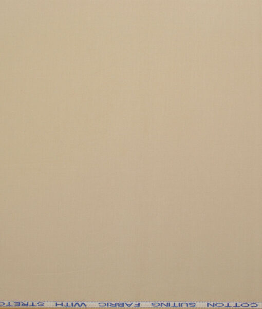 Raymond Men's Superfine Cotton  Solids  Unstitched Chinos / Trouser Fabric (Latte Beige).