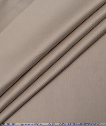 Raymond Men's Superfine Cotton  Solids  Unstitched Chinos / Trouser Fabric (Mushroom Greyish Brown).