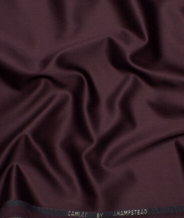 J.Hampstead Men's Terry Rayon  Solids  Unstitched Suiting Fabric (Dark Wine)