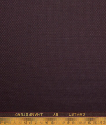 J.Hampstead Men's Terry Rayon  Structured  Unstitched Suiting Fabric (Dark Wine)