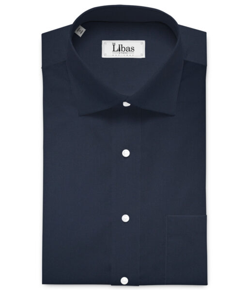 Luthai Men's  Cotton Solids  Unstitched Shirting Fabric (Dark Royal Blue)