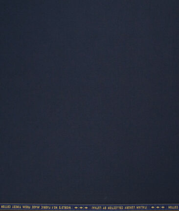 Luthai Men's  Cotton Solids  Unstitched Shirting Fabric (Dark Royal Blue)
