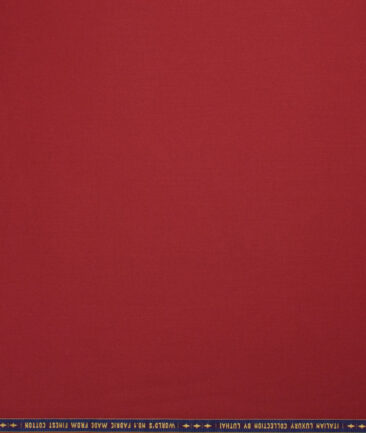 Luthai Men's  Cotton Solids  Unstitched Shirting Fabric (Red)