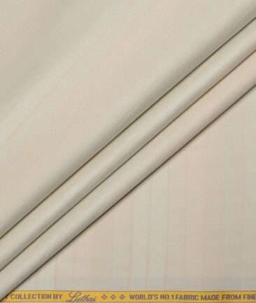 Luthai Men's  Supima Cotton Striped  Unstitched Shirting Fabric (Pistachios Green)