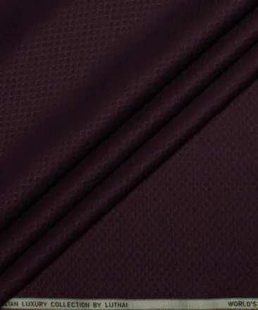 Luthai Men's  Supima Cotton Structured  Unstitched Shirting Fabric (Dark Wine)