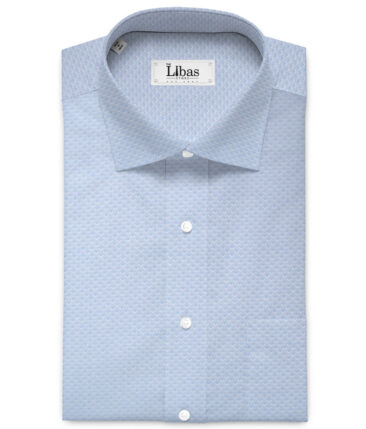 Luthai Men's  Supima Cotton Structured  Unstitched Shirting Fabric (Sky Blue)