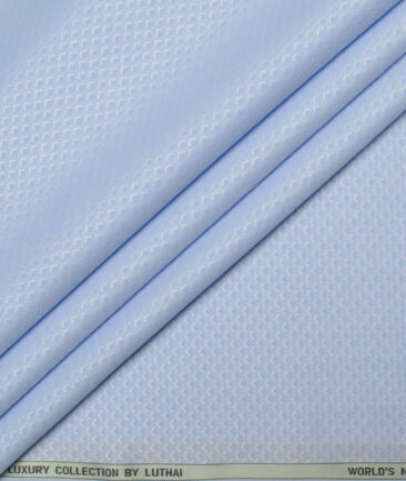 Luthai Men's  Supima Cotton Structured  Unstitched Shirting Fabric (Sky Blue)