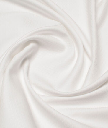 Luthai Men's  Supima Cotton Structured  Unstitched Shirting Fabric (White)